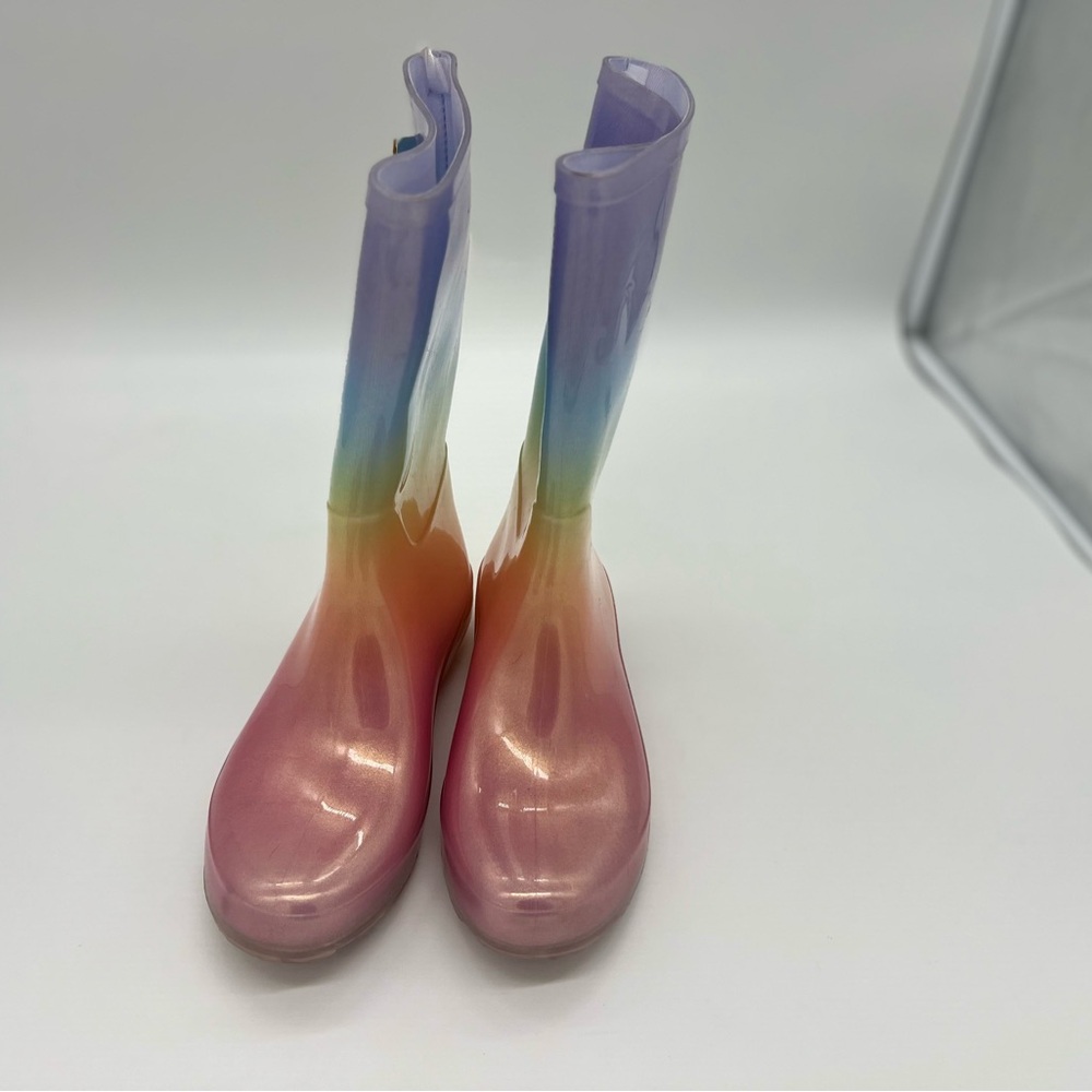 New Cat & Jack rainbow rain boot . Cece Style Sz 6 Big Kid - Picture 3 of 6